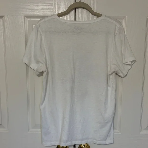J. Crew White Graphic Tee with French Dachshund Print L - Picture 6 of 7